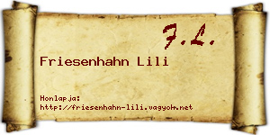 Friesenhahn Lili névjegykártya